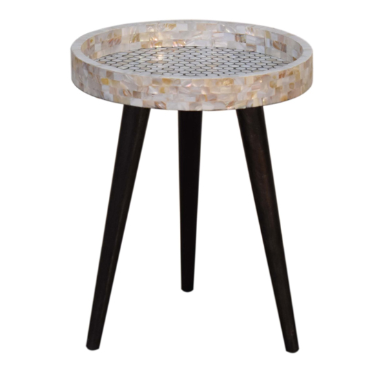 Axton Honeycomb Mosaic End Table In Walnut And Shell Inlay_2