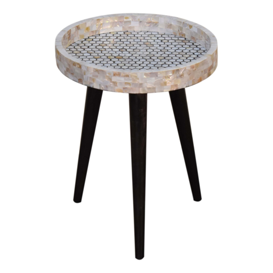 Axton Honeycomb Mosaic End Table In Walnut And Shell Inlay_3
