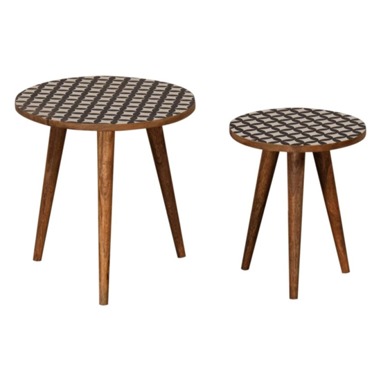 Axton Wooden Set Of 2 Nesting Tables In Oak Ish And Monochrome_2