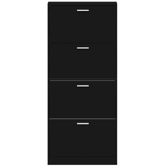 Axton Wooden Shoe Storage Cabinet With 4 Flaps In Black