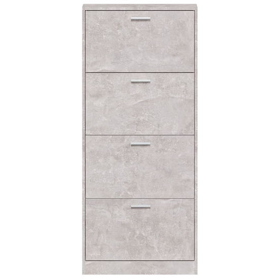Axton Wooden Shoe Storage Cabinet With 4 Flaps In Concrete Effect