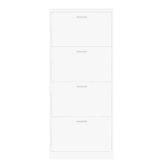 Axton Wooden Shoe Storage Cabinet With 4 Flaps In White