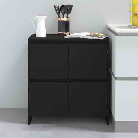 Product photograph of Axton Wooden Storage Cabinet With 4 Doors In Black from Furniture in Fashion