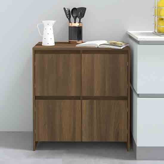 Product photograph of Axton Wooden Storage Cabinet With 4 Doors In Brown Oak from Furniture in Fashion
