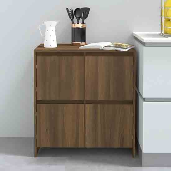 Read more about Axton wooden storage cabinet with 4 doors in brown oak