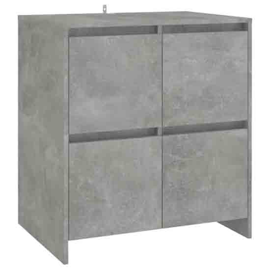 Axton Wooden Storage Cabinet With 4 Doors In Concrete Grey
