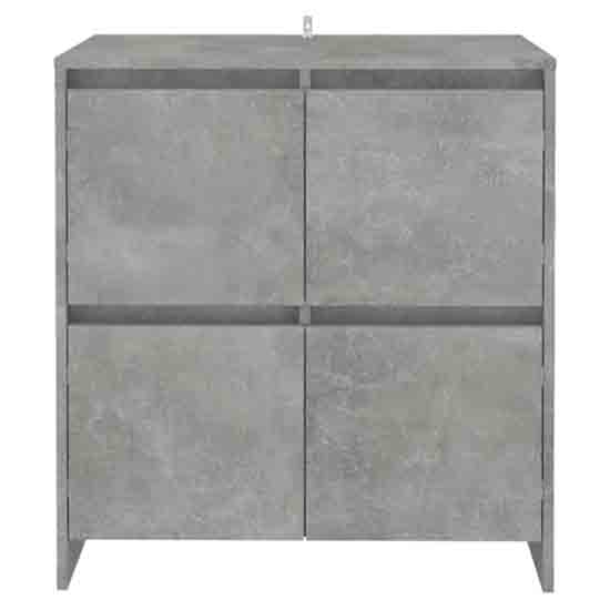 Axton Wooden Storage Cabinet With 4 Doors In Concrete Grey