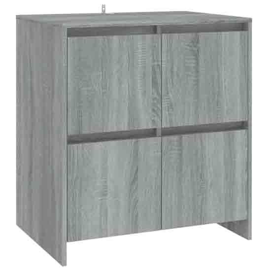 Axton Wooden Storage Cabinet With 4 Doors In Grey Sonoma