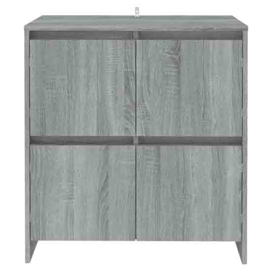 Axton Wooden Storage Cabinet With 4 Doors In Grey Sonoma