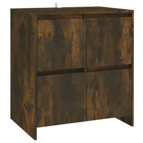 Axton Wooden Storage Cabinet With 4 Doors In Smoked Oak