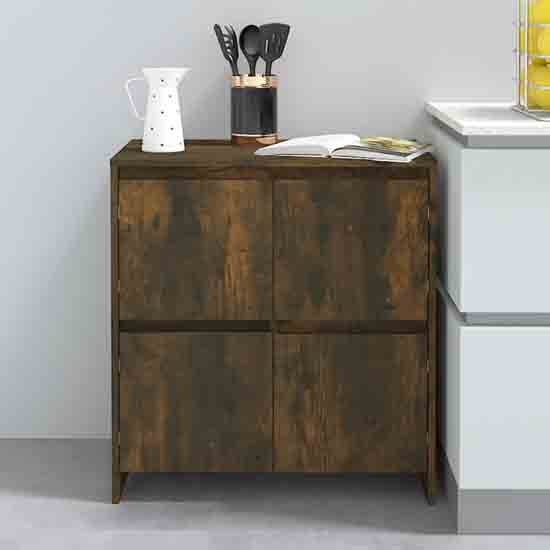 Read more about Axton wooden storage cabinet with 4 doors in smoked oak