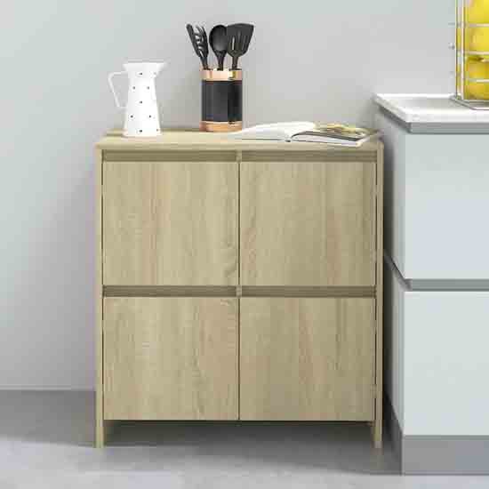 Product photograph of Axton Wooden Storage Cabinet With 4 Doors In Sonoma Oak from Furniture in Fashion