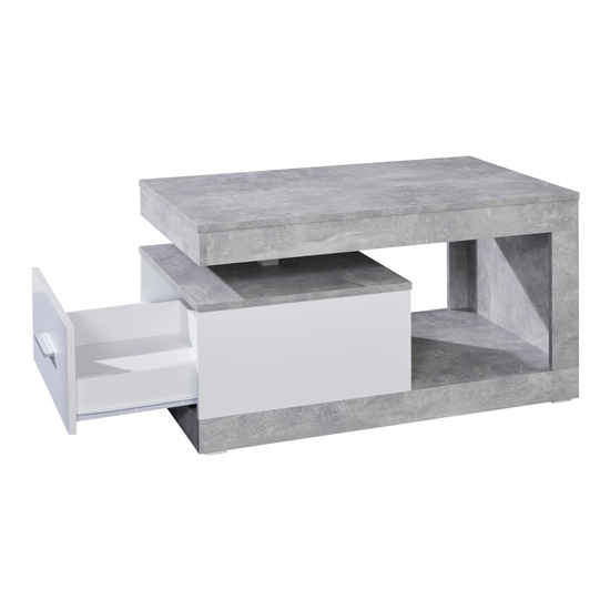 Ayano 1 Drawer Coffee Table In White And Stone Cement Grey_4