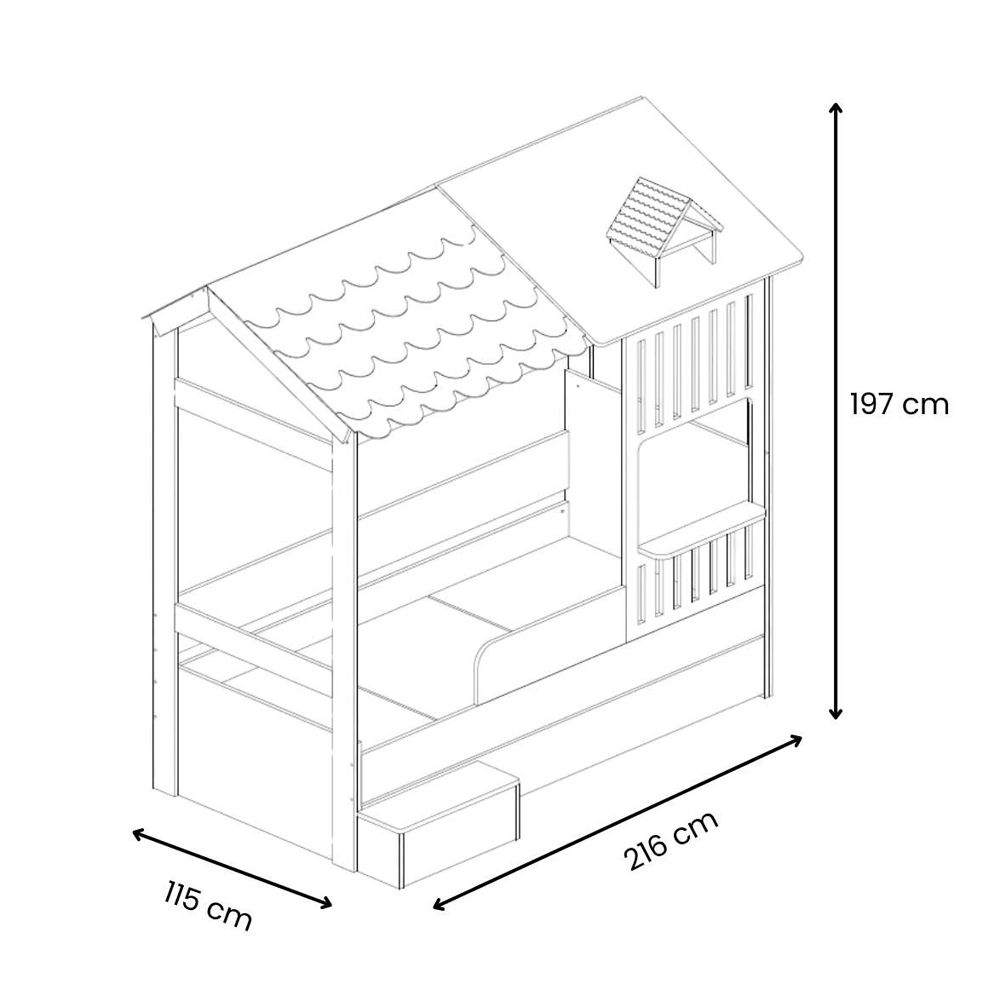 Ayder Wooden Children Bed in Green