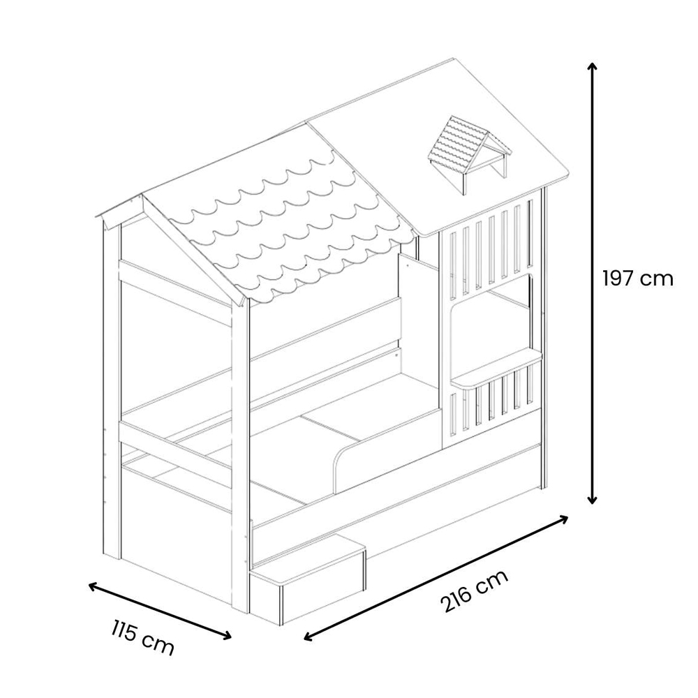 Ayder Wooden Children Bed in Pink