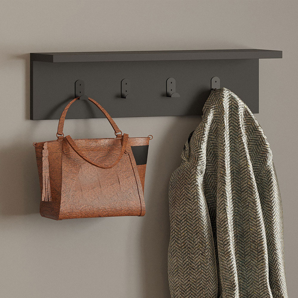 Ayla Wooden Coat Rack in Anthracite