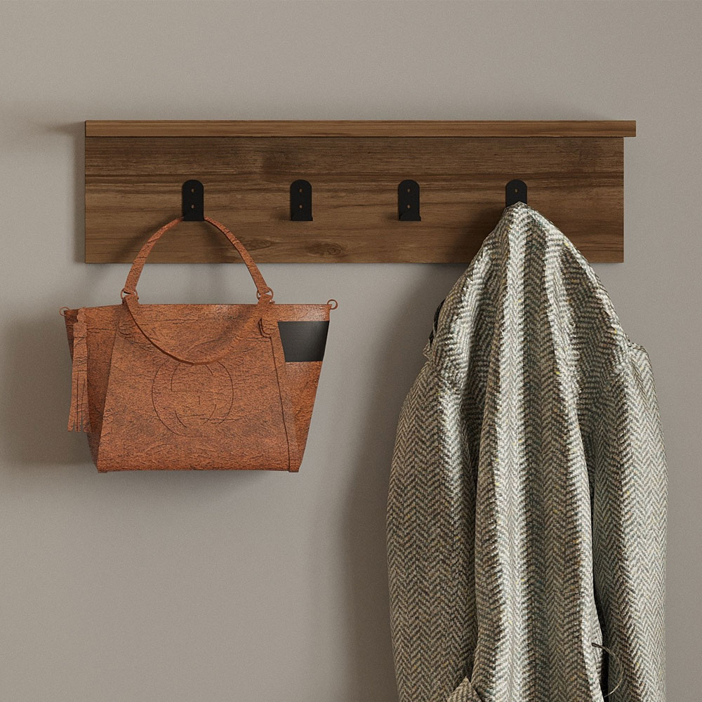 Ayla Wooden Coat Rack in Walnut