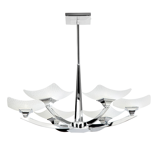 Photo of Ayres 6 lights glass semi flush ceiling light in chrome