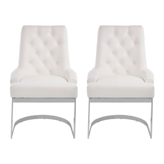 Product photograph of Azaltro Ivory Linen Fabric Dining Chairs In Pair from Furniture in Fashion