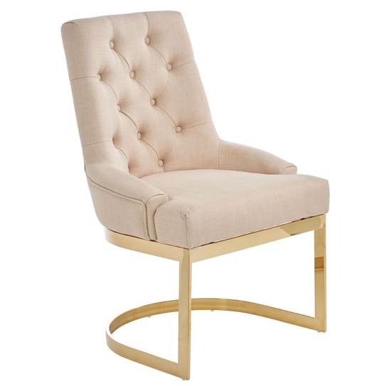 Read more about Azaltro upholstered linen fabric dining chair in natural