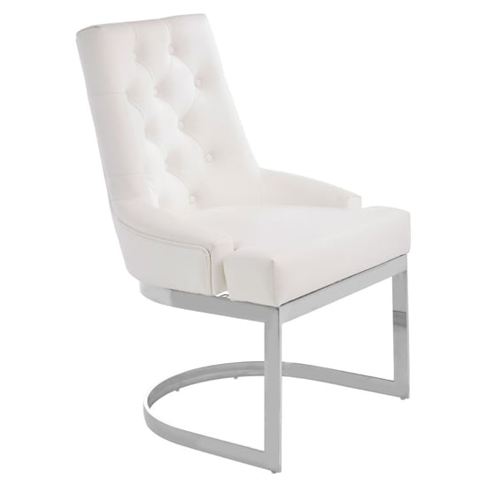 Azaltro Upholstered Velvet Dining Chair In Ivory_2