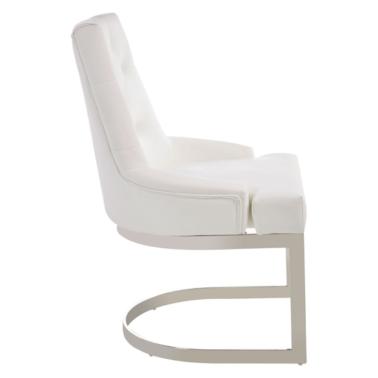Azaltro Upholstered Velvet Dining Chair In Ivory_4