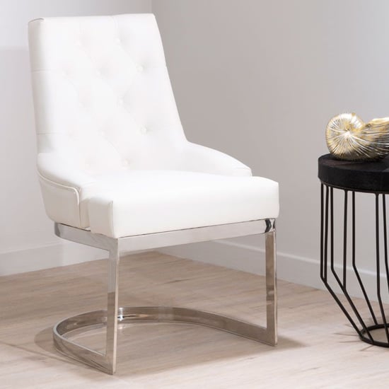 Azaltro Upholstered Velvet Dining Chair In Ivory_1