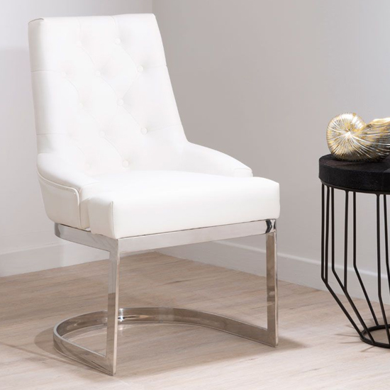 Product photograph of Azaltro Upholstered Velvet Dining Chair In Ivory from Furniture in Fashion