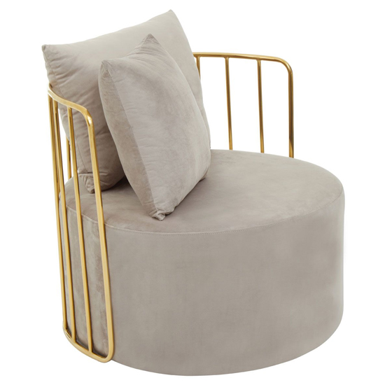 Product photograph of Azaltro Velvet Lounge Chair With Two Pillows In Mink from Furniture in Fashion