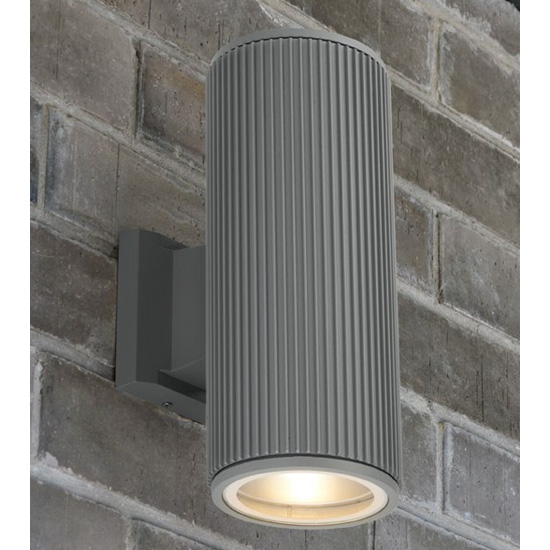Product photograph of Azha Outdoor Up Down Wall Light In Grey With Clear Glass from Furniture in Fashion