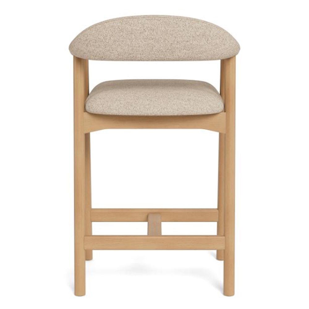 Aztec Fabric Bar Stools With Wooden Frame In Pair - Sand