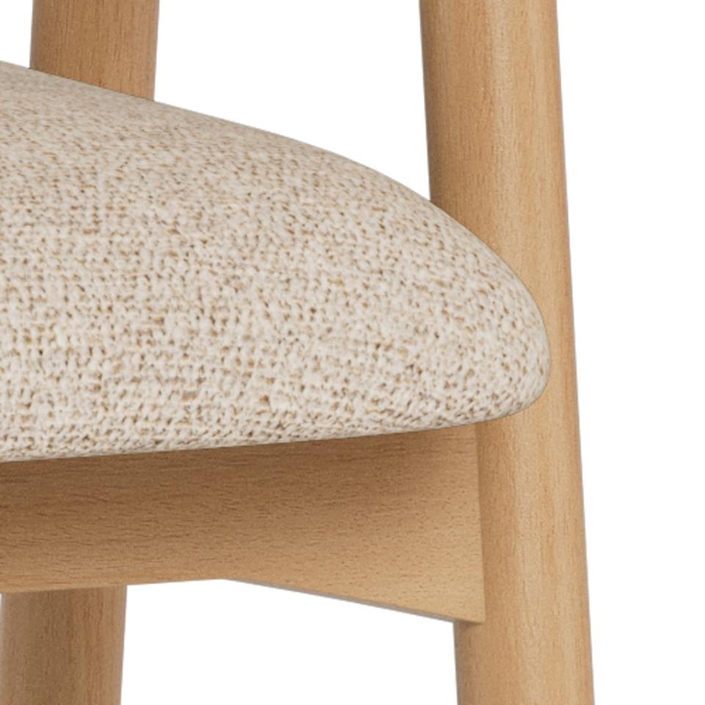 Aztec Fabric Bar Stools With Wooden Frame In Pair - Sand