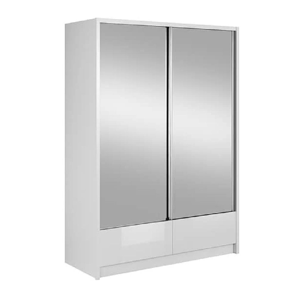 Read more about Aztec mirrored gloss wardrobe 154cm with 2 sliding doors in white