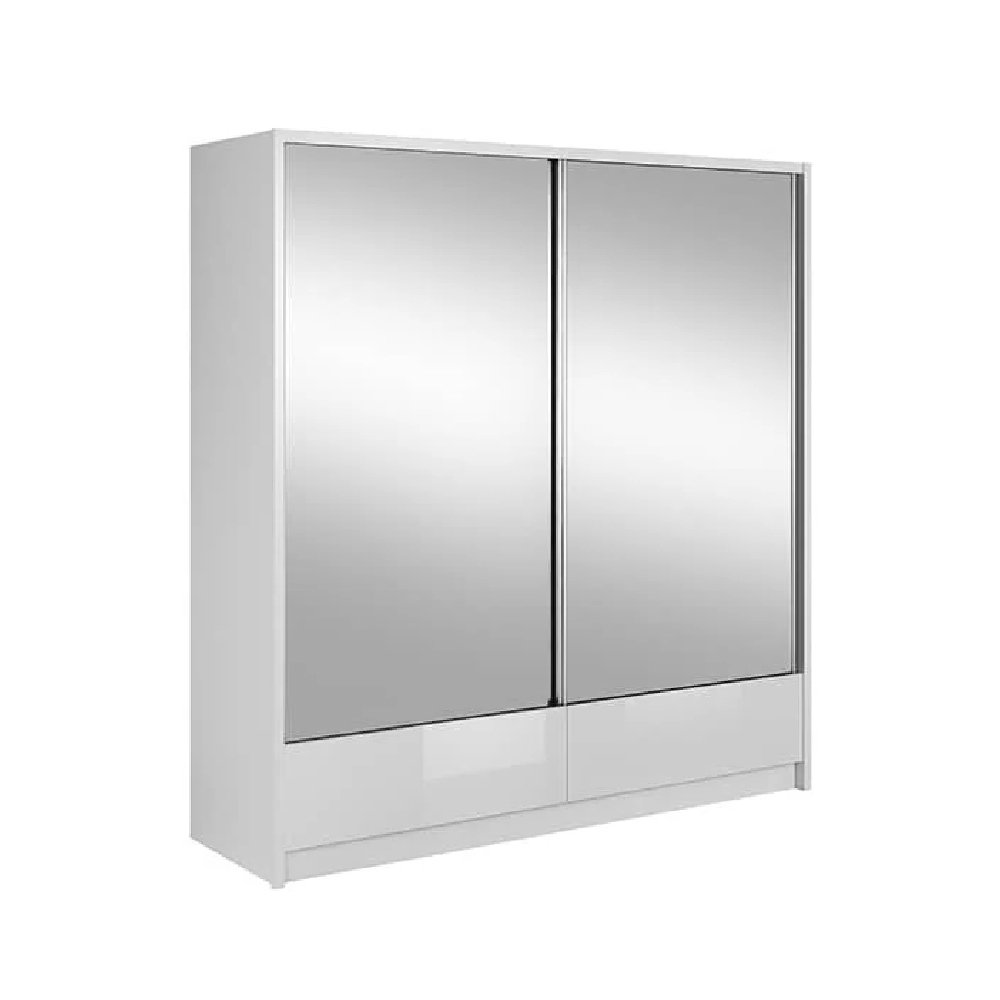 Read more about Aztec mirrored gloss wardrobe 204cm with 2 sliding doors in white
