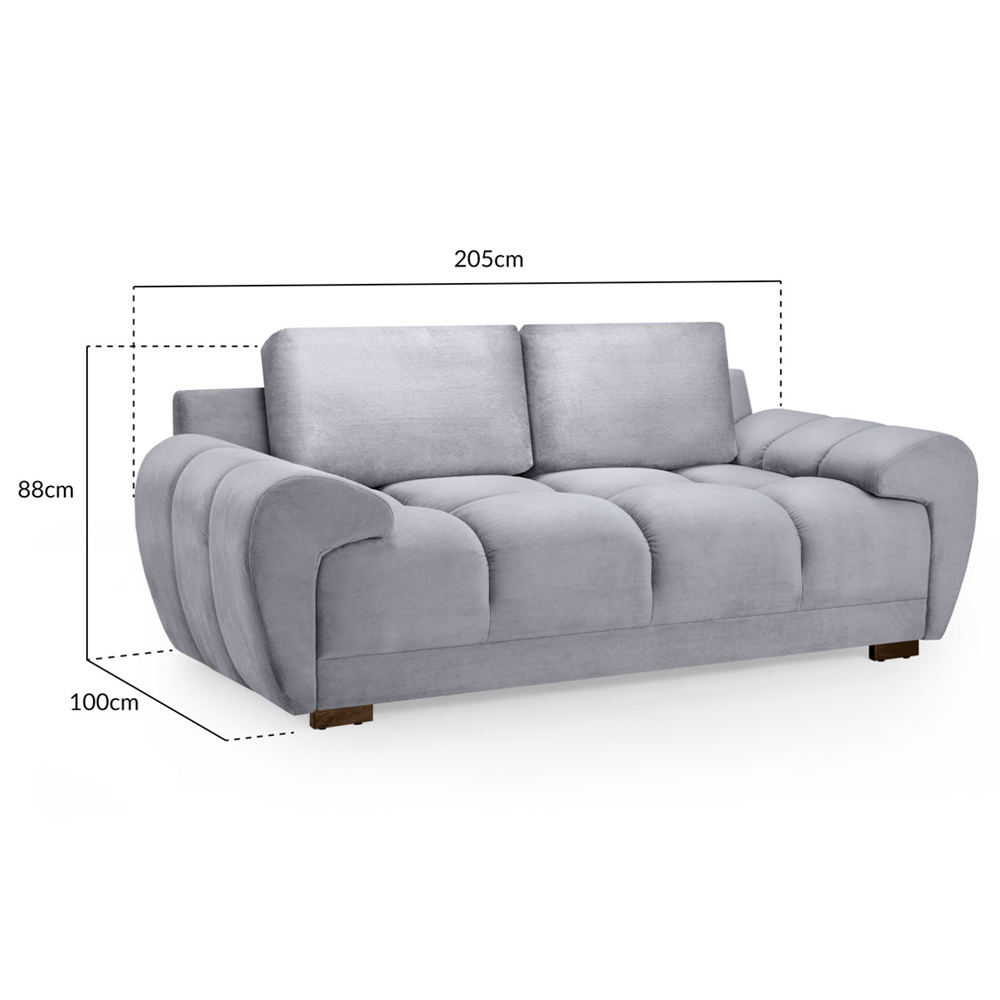 Aztec Plush Velvet 2 Seater Sofa In Grey