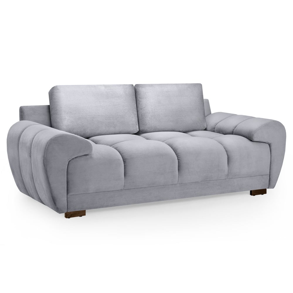 Aztec Plush Velvet 2 Seater Sofa In Grey