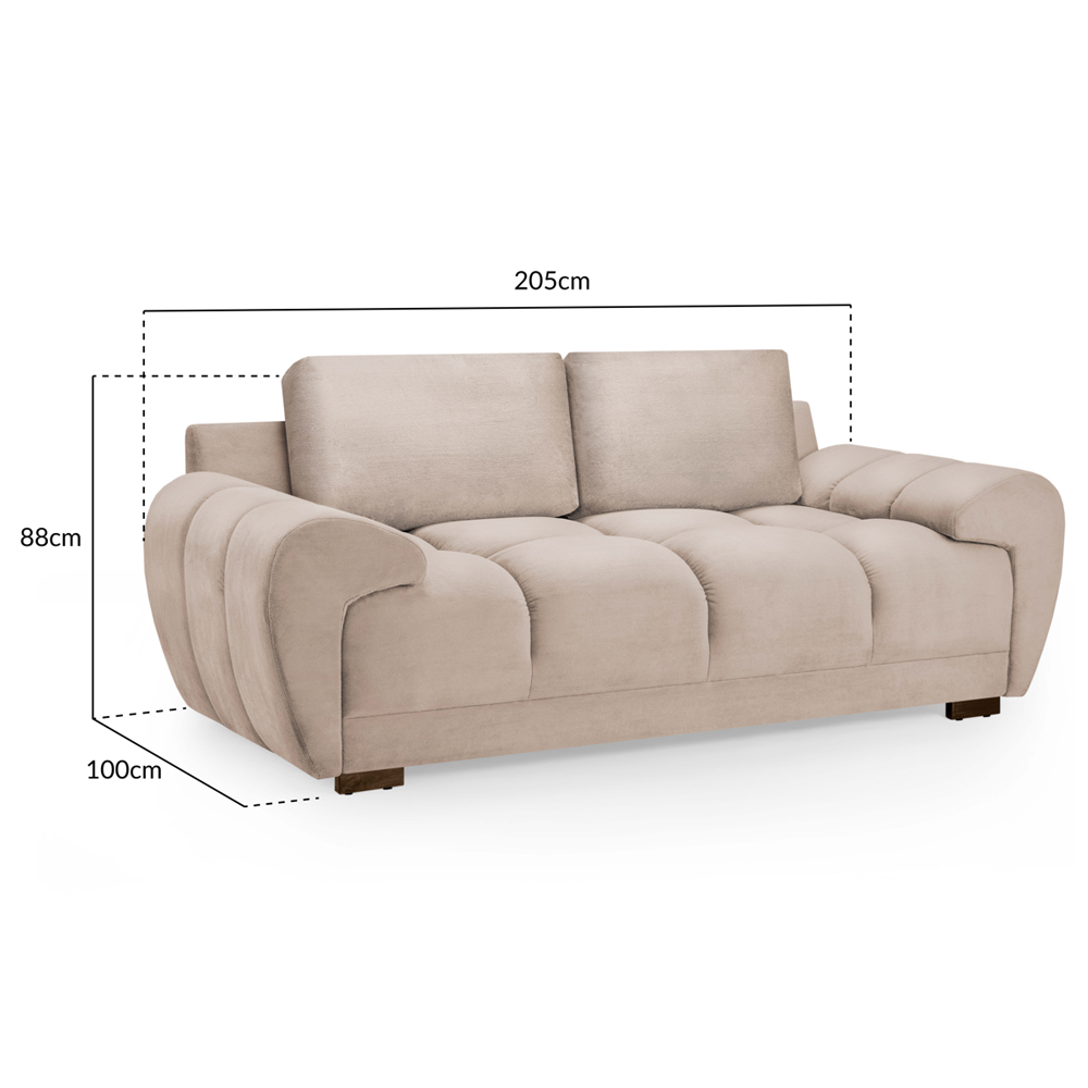 Aztec Plush Velvet 2 Seater Sofa In Mocha