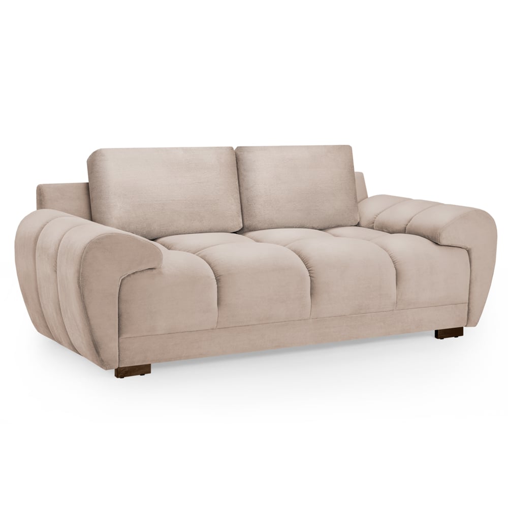 Aztec Plush Velvet 2 Seater Sofa In Mocha
