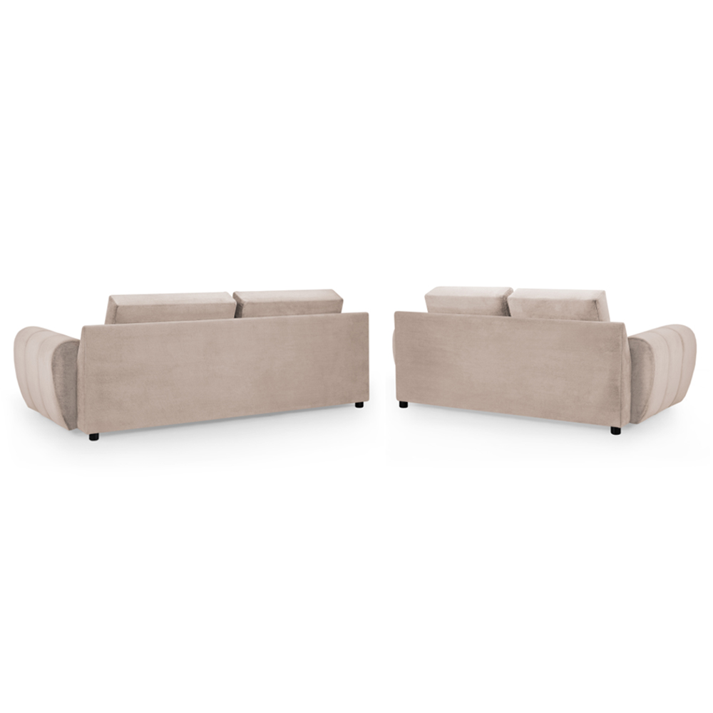 Aztec Plush Velvet 3+2 Seater Sofa Set In Mocha
