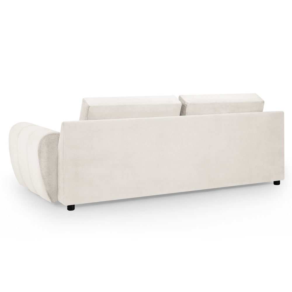 Aztec Plush Velvet 3 Seater Sofa In Cream