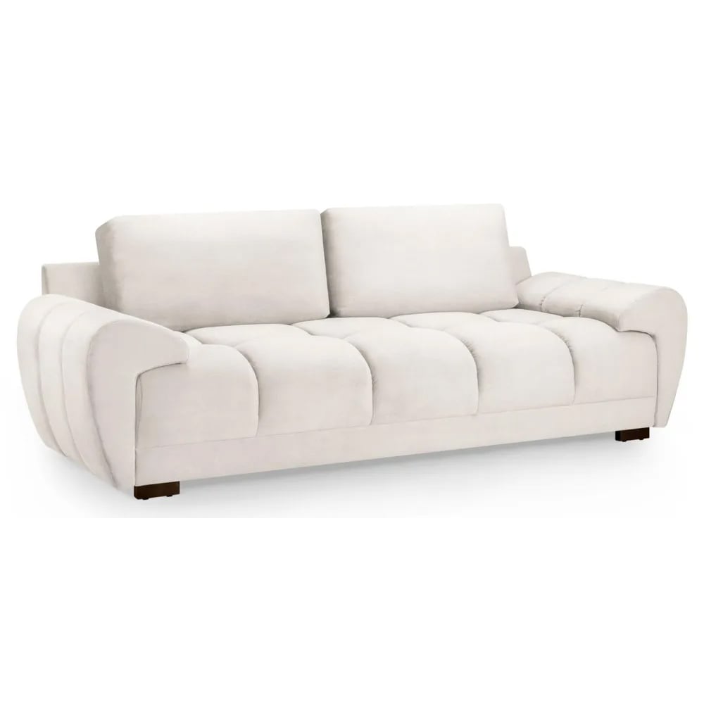 Read more about Aztec plush velvet 3 seater sofa in cream
