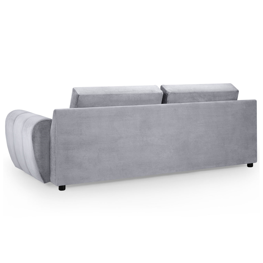 Aztec Plush Velvet 3 Seater Sofa In Grey