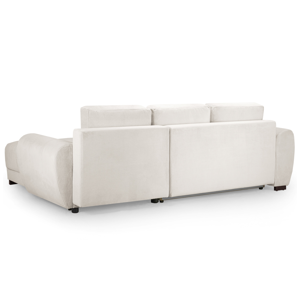 Aztec Plush Velvet Corner Sofa Bed In Cream
