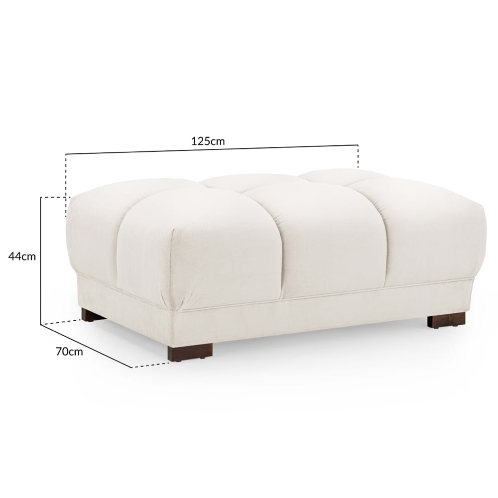Aztec Plush Velvet Foot Stool In Cream