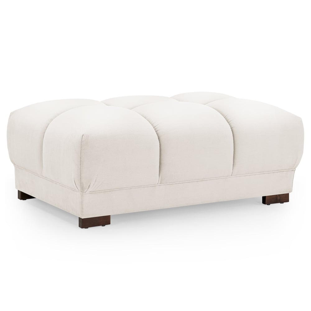 Aztec Plush Velvet Foot Stool In Cream