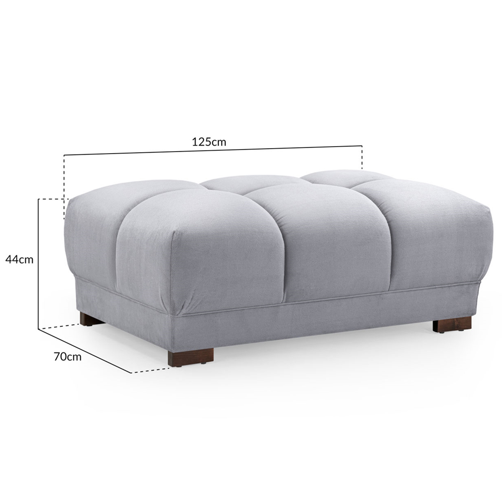 Aztec Plush Velvet Foot Stool In Grey