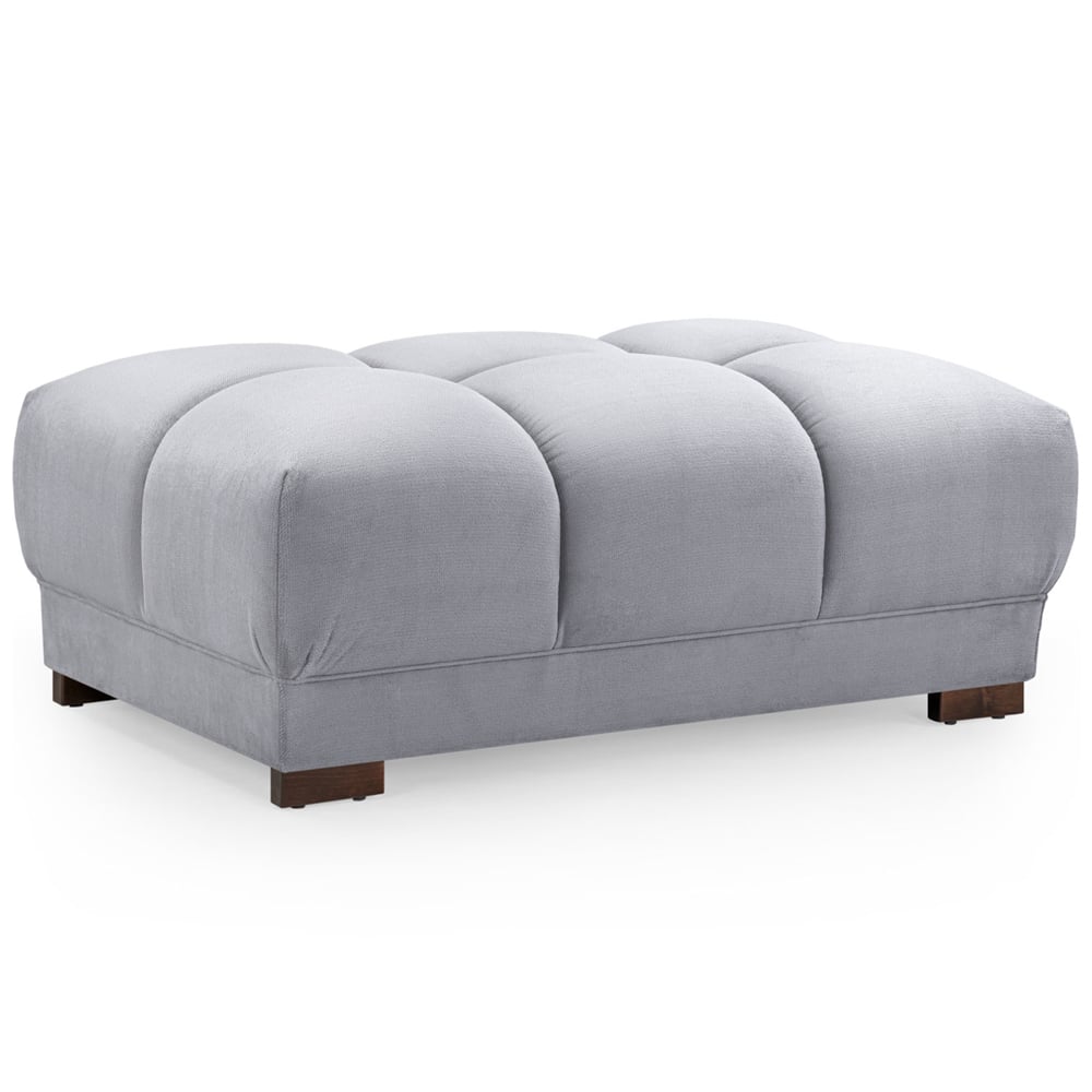 Aztec Plush Velvet Foot Stool In Grey