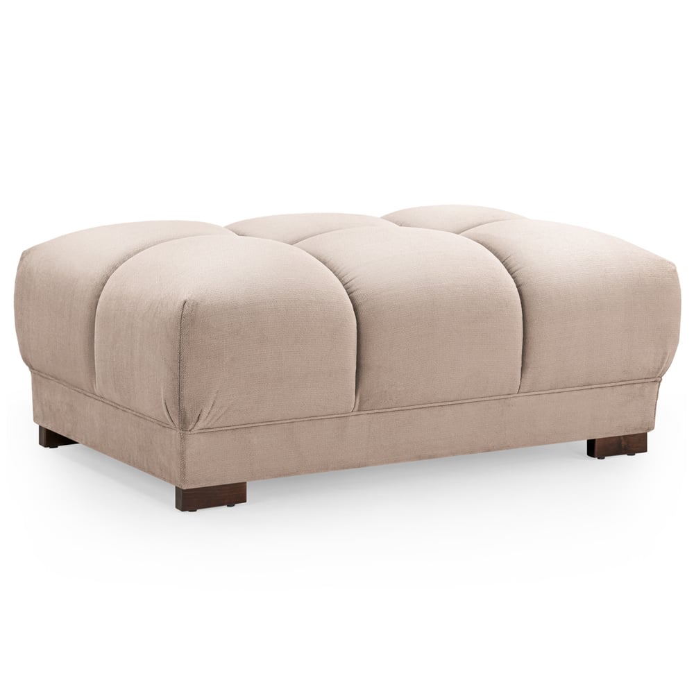 Aztec Plush Velvet Foot Stool In Mocha