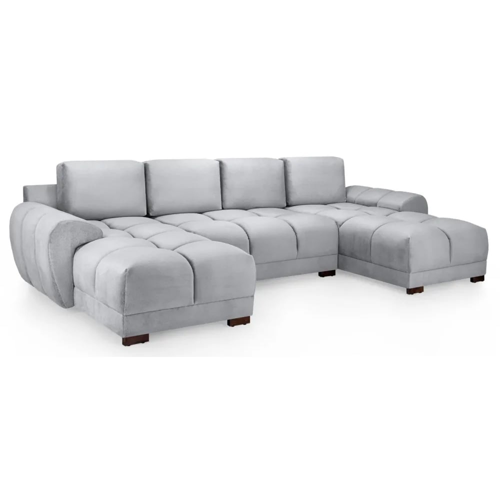 Read more about Aztec plush velvet u shaped corner sofa in grey