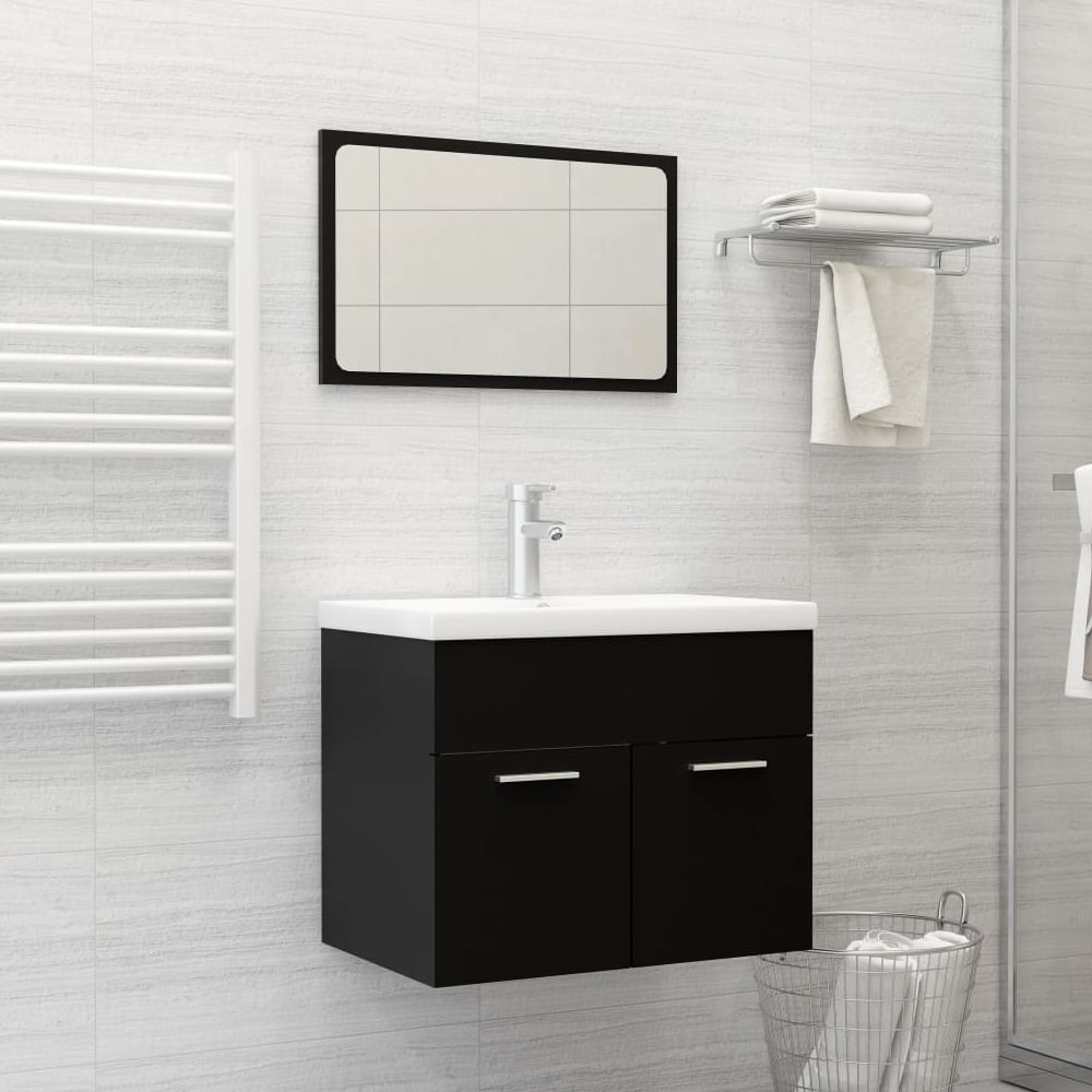 Read more about Aztec wooden 2 piece bathroom furniture set in black